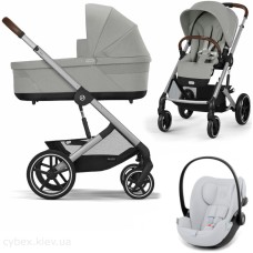 Stroller Cybex Balios S Lux 3 in 1 Stone Grey car seat  Cloud G Fog Grey 