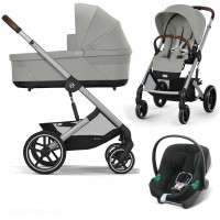 Коляска Cybex Balios S Lux 3 в 1 Stone Grey автокрісло Aton B2 i-Size Volcano Black