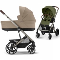 Stroller Cybex Balios S Lux Taupe 2 in 1 Moss Green carrycot Almond beige