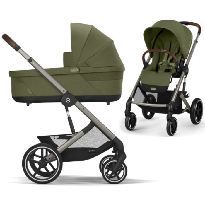 Stroller Cybex Balios S Lux Taupe 2 in 1 Moss Green