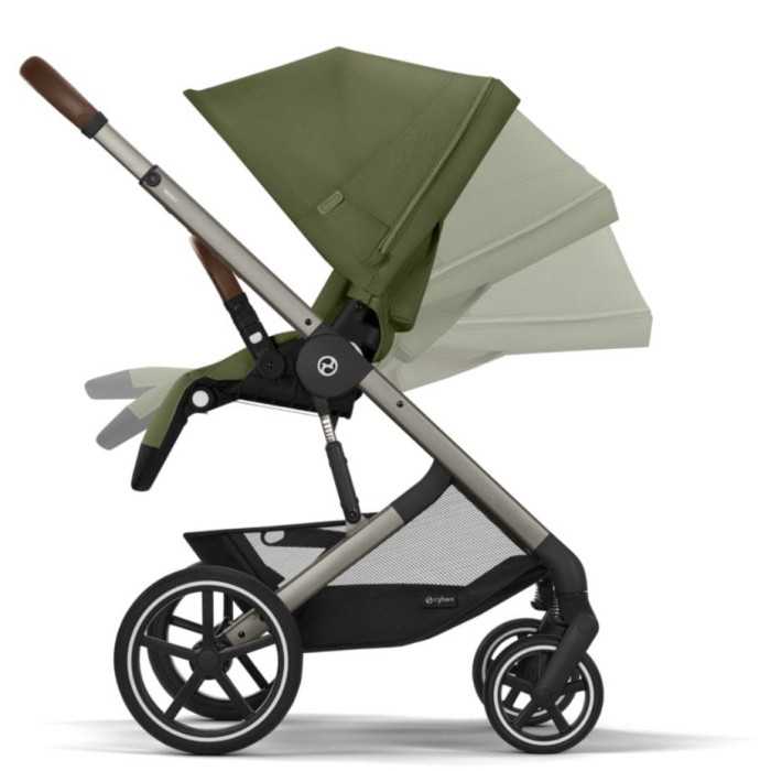 Stroller Cybex Balios S Lux Taupe 2 in 1 Moss Green carrycot Almond beige