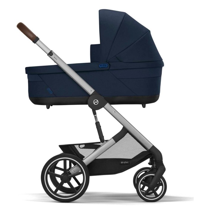 Cybex Balios S Lux SLV Stone Grey carrycot Ocean Blue stroller 2 in 1