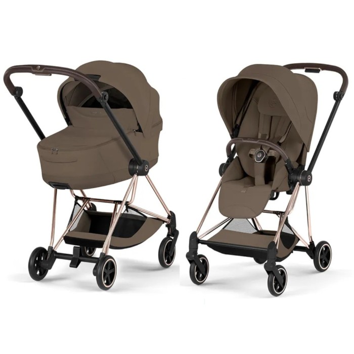 Cybex Mios Style Collection 5.0 stroller 2 in 1 Coconut Brown chassis Rose Gold