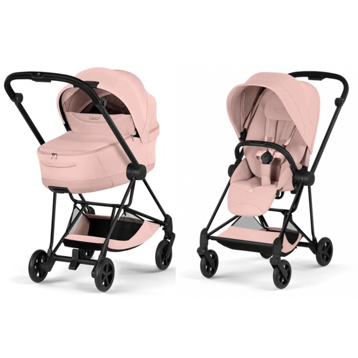 Cybex Mios Style Collection 5.0 stroller 2 in 1 Peach Pink chassis Matt Black