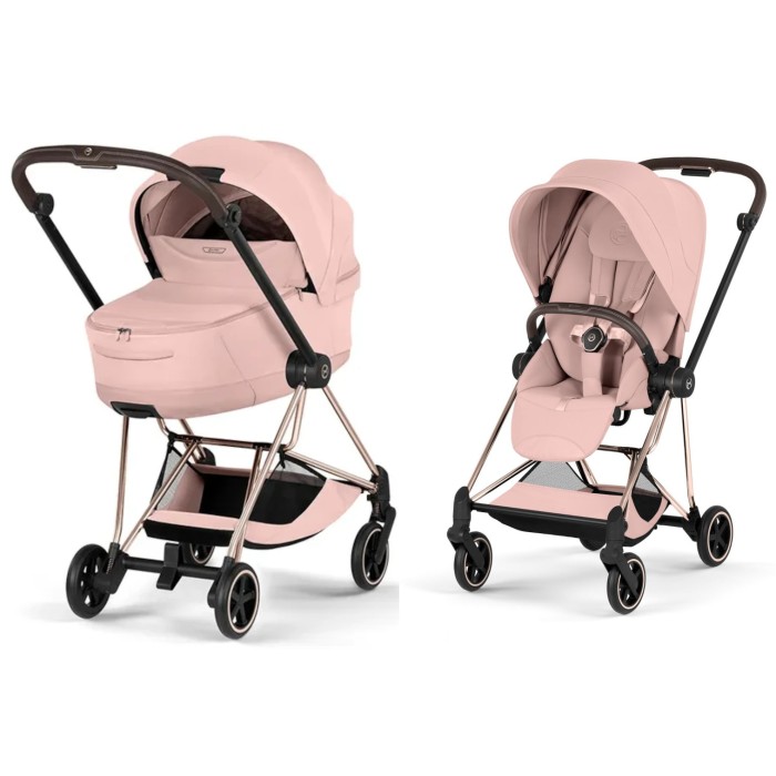 Cybex Mios Style Collection 5.0 stroller 2 in 1 Peach Pink chassis Rose Gold
