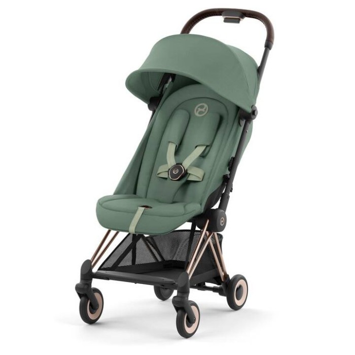 Cybex Coya Leaf Green frame rosegold stroller