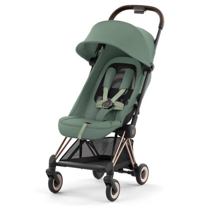 Cybex Coya Leaf Green frame rosegold stroller