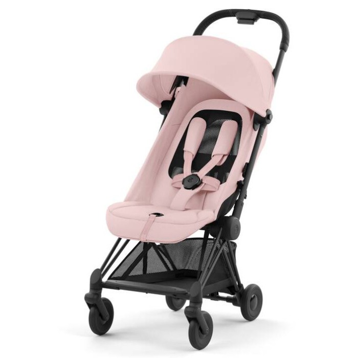 Cybex Coya Peach Pink frame matt black stroller