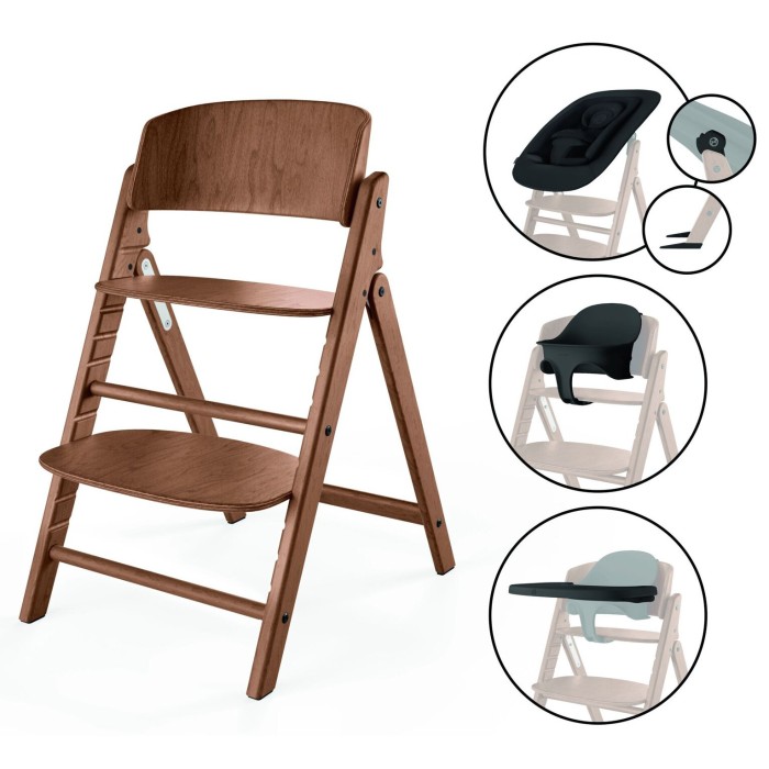 Cybex Click & Fold all natural dark стільчик для годування 4 в 1
