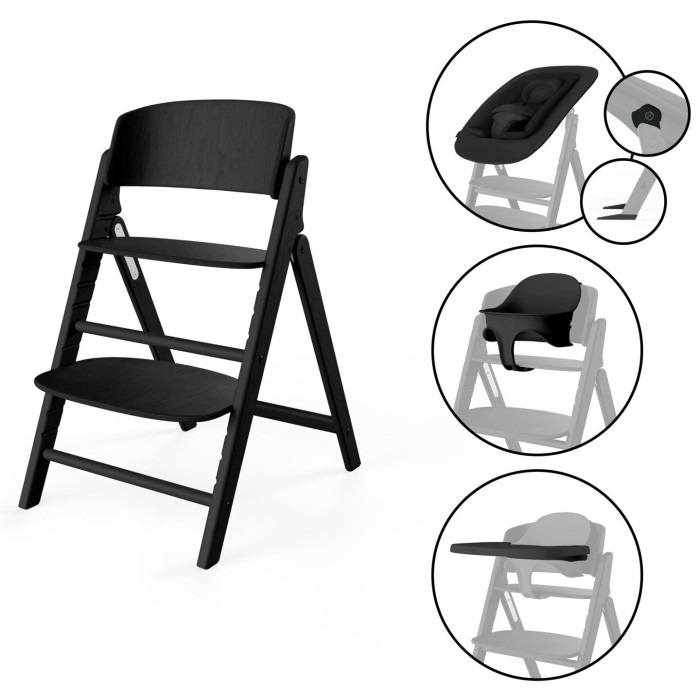 Cybex Click & Fold stunning black high chair 4 in 1