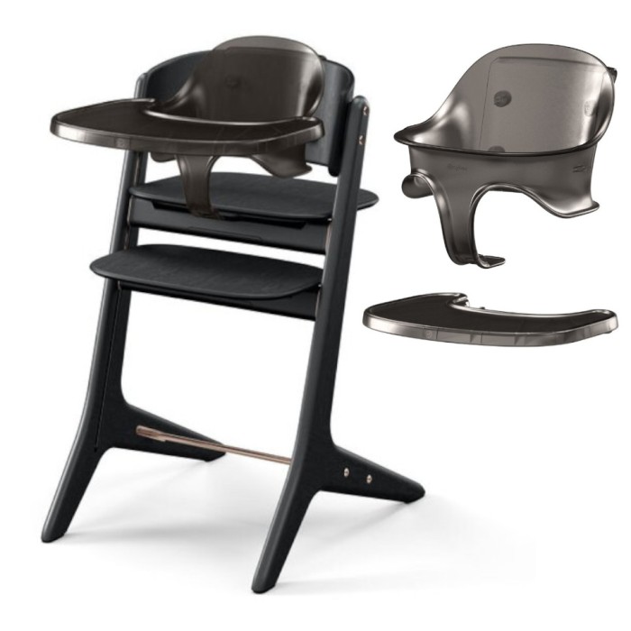 Cybex Lemo Platinum Black Wood high chair 3 in 1