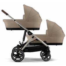 Cybex Gazelle S 2 in 1 Almond Beige stroller for twins