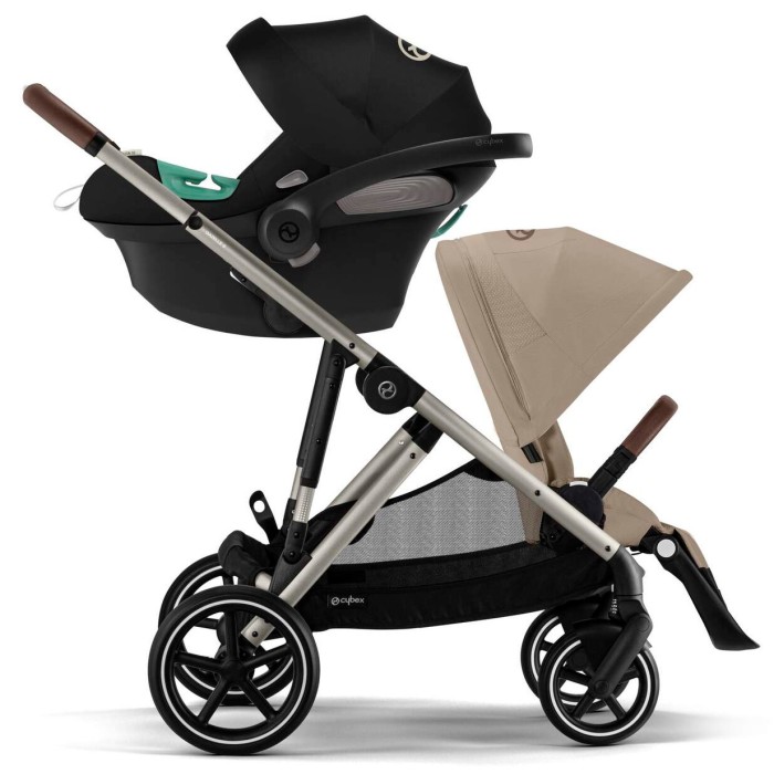 Cybex Gazelle S Almond Beige stroller for twins
