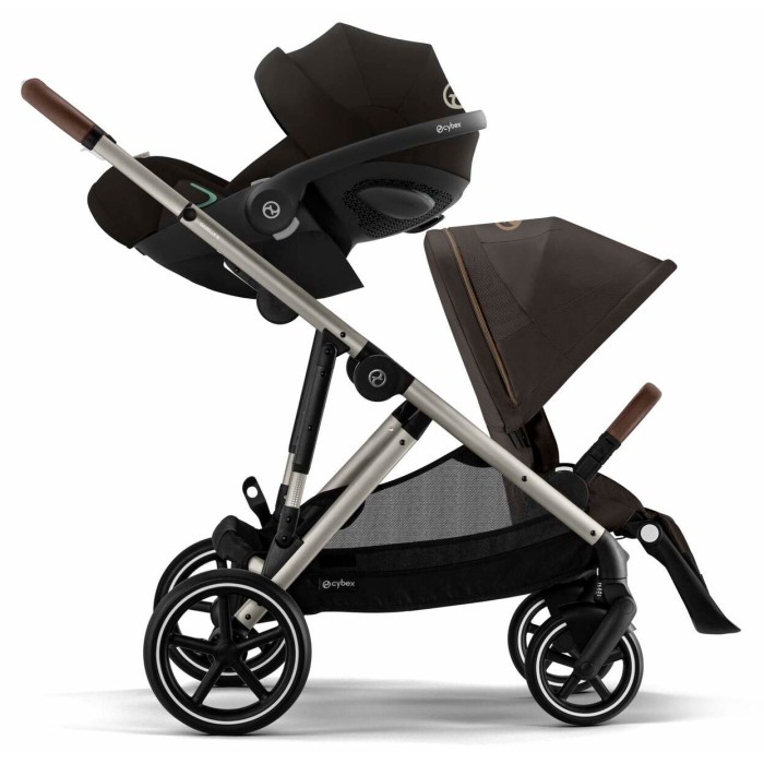 Cybex Gazelle S Chocolate Brown stroller for twins