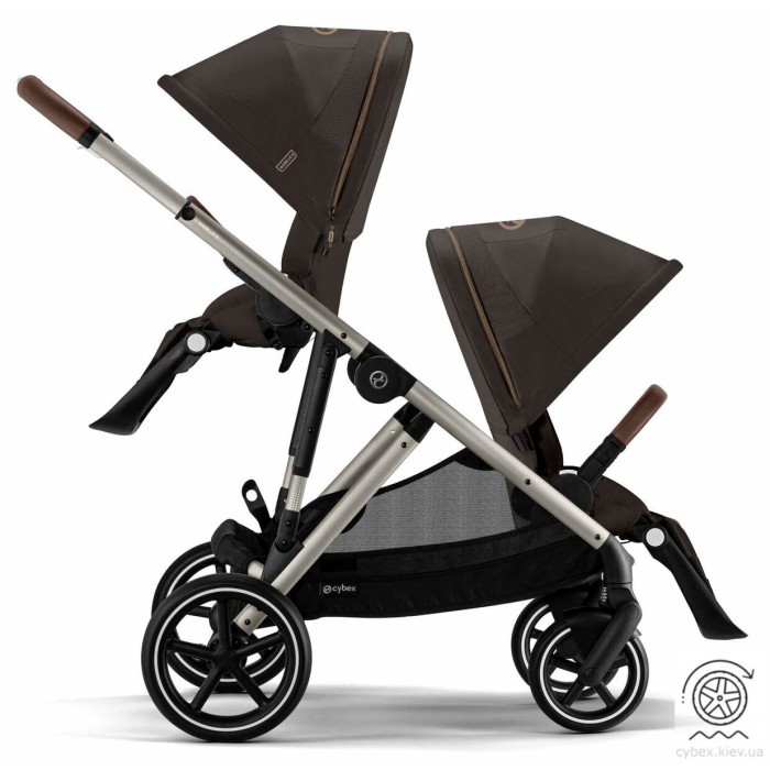 Stroller for twins Cybex e-Gazelle S Chocolate Brown with electric drive