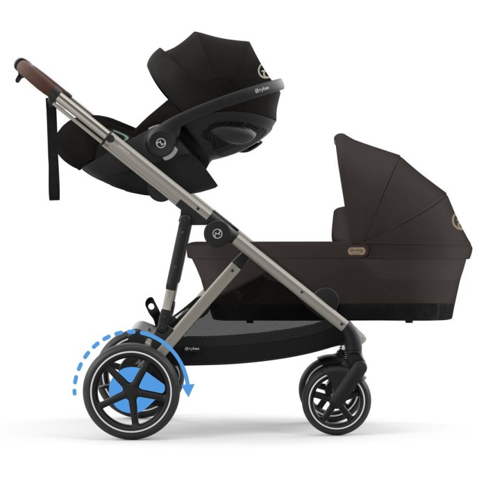 Stroller for twins Cybex e-Gazelle S Chocolate Brown with electric drive