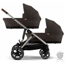 Stroller for twins Cybex e-Gazelle S 2 in 1 Chocolate Brown with electric drive