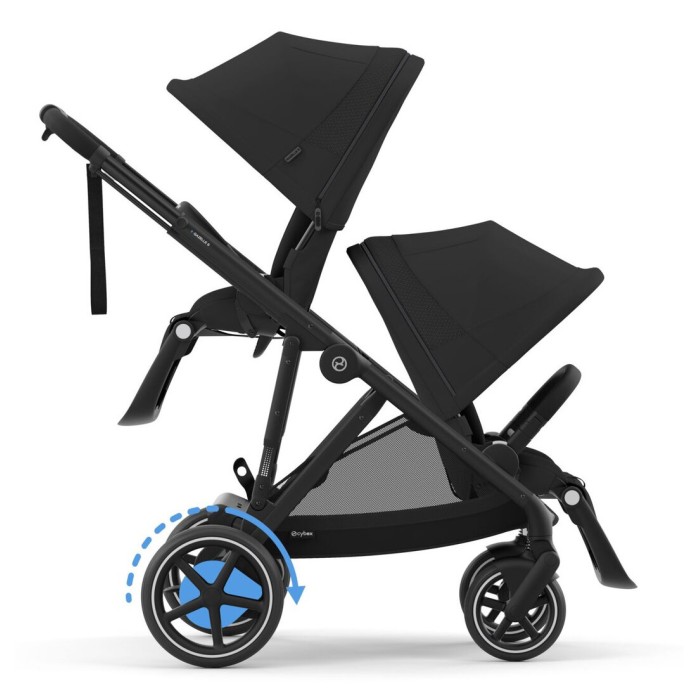 Stroller for twins Cybex e-Gazelle S 2 in 1 Moon black with electric drive