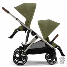 Stroller for twins Cybex e-Gazelle S Moss Green with electric drive