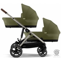 Stroller for twins Cybex e-Gazelle S 2 in 1 Moss Green with electric drive