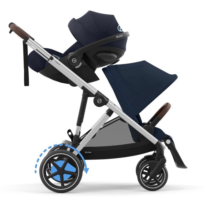 Stroller for twins Cybex e-Gazelle S Ocean Blue with electric drive