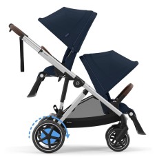 Stroller for twins Cybex e-Gazelle S Ocean Blue with electric drive
