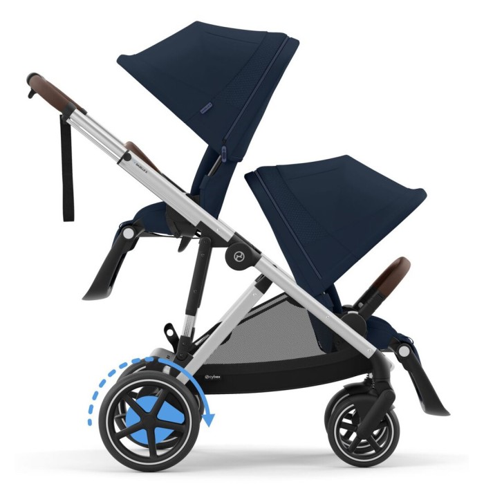 Stroller for twins Cybex e-Gazelle S Ocean Blue with electric drive