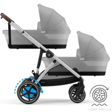 Stroller for twins Cybex e-Gazelle S 2 in 1 Stone Grey with electric drive