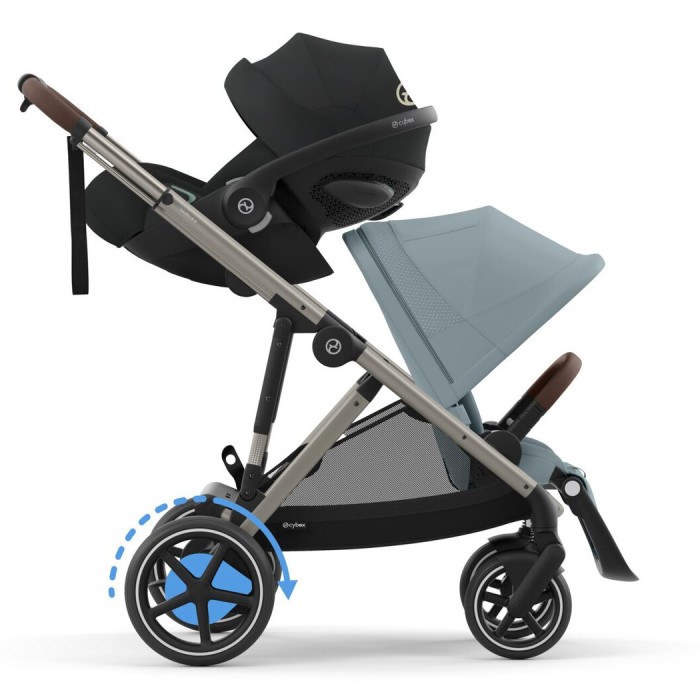 Stroller for twins Cybex e-Gazelle S 2 in 1 Stormy Blue with electric drive