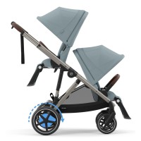 Коляска для двійні Cybex e-Gazelle S Stormy Blue з електроприводом