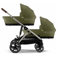 Cybex Gazelle S 2 in 1 Moss Green stroller for twins