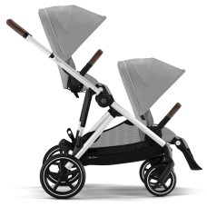 Cybex Gazelle S Silver Stone Grey stroller for twins