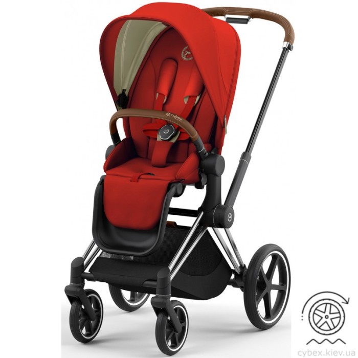 Коляска Cybex ePriam Autumn Gold шасі Chrome Brown 4.0