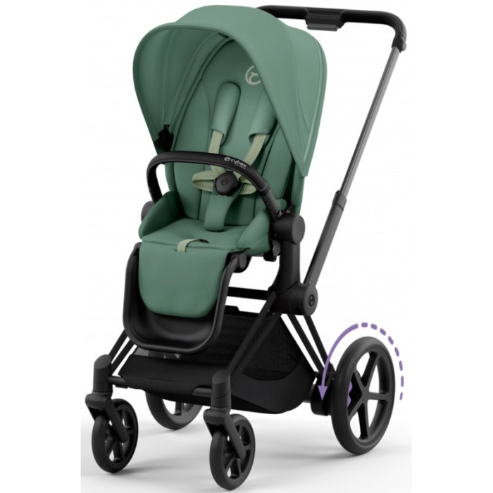 Stroller Cybex e-Priam 2 in 1 Leaf Green chassis Matt Black with electric drive