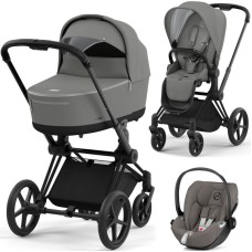 Cybex Priam 3 in 1 Mirage Grey chassis Matt Black 4.0 car seat Cloud plus
