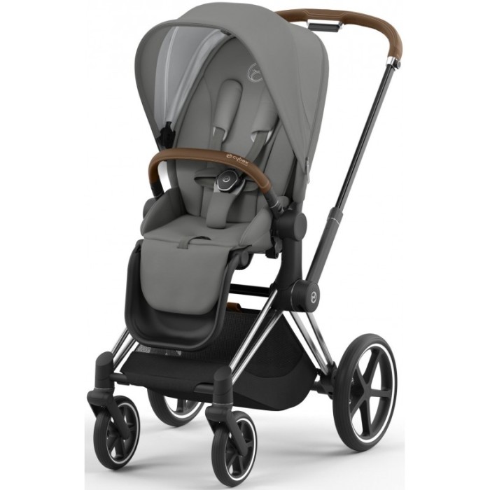 Cybex Priam 3 in 1 Mirage Grey chassis Chrome Brown 4.0 car seat Cloud plus