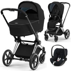 Cybex Priam 3 in 1 Sepia Black chassis Chrome Brown 4.0 car seat Cloud plus