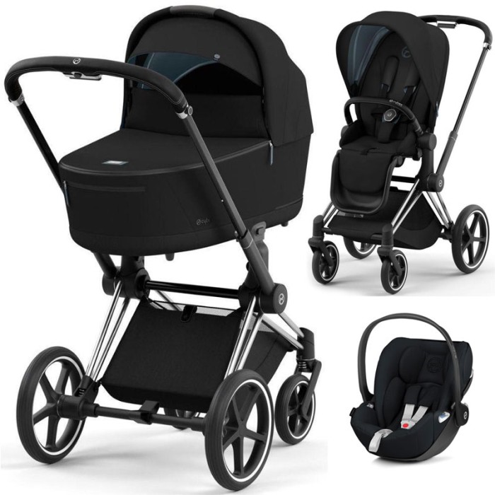 Cybex Priam 3 in 1 Sepia Black chassis Chrome Black 4.0 car seat Cloud plus