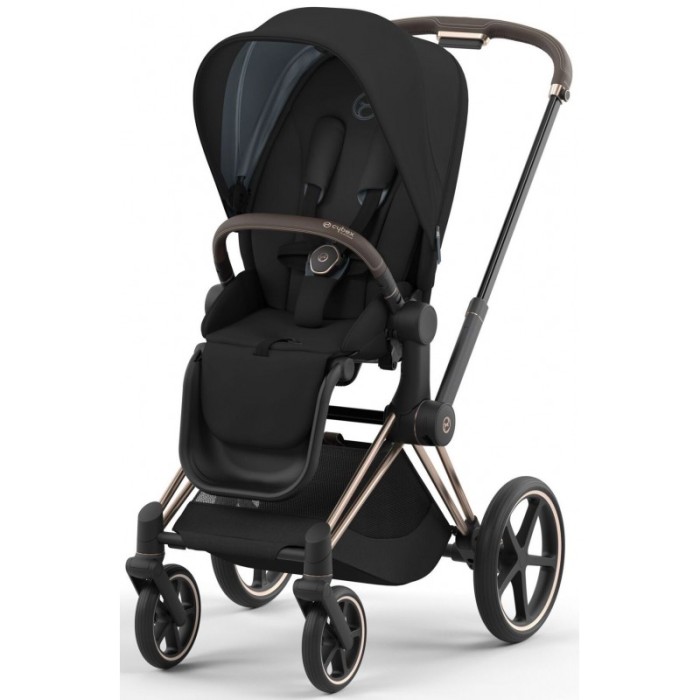 Cybex Priam 3 in 1 Sepia Black chassis Rosegold 4.0 car seat Cloud plus