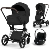 Cybex Priam 3 in 1 Sepia Black Style Collection chassis Chrome 5.0 car seat Cloud T plus