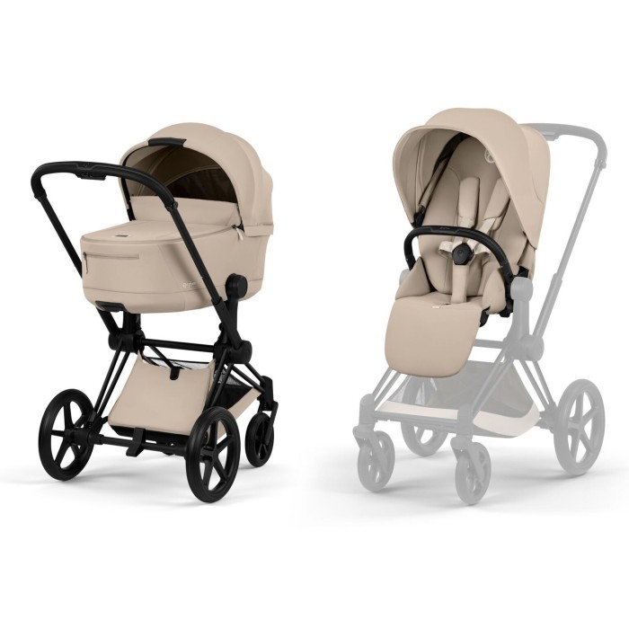 Cybex Priam 5.0 stroller 2 in 1 Cozy Beige chassis Matt Black