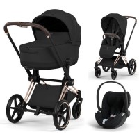 Cybex Priam 3 in 1 Sepia Black Style Collection chassis Rosegold 5.0 car seat Cloud T plus
