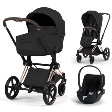 Cybex Priam 3 in 1 Sepia Black Style Collection chassis Rosegold 5.0 car seat Cloud T plus