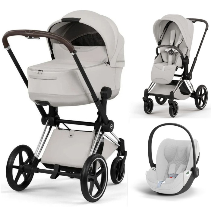 Cybex Priam 3 in 1 City Grey Style Collection chassis Chrome 5.0 car seat Cloud T plus