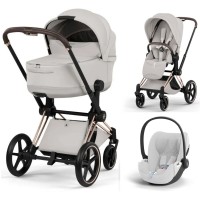 Cybex Priam 3 in 1 City Grey Style Collection chassis Rosegold 5.0 car seat Cloud T plus