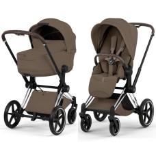 Cybex Priam Style Collection 5.0 stroller 2 in 1 Coconut Brown chassis Chrome