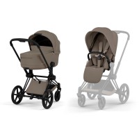 Cybex Priam 5.0 stroller 2 in 1 Coconut Brown chassis Matt Black