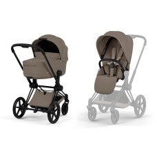 Cybex Priam 5.0 stroller 2 in 1 Coconut Brown chassis Matt Black
