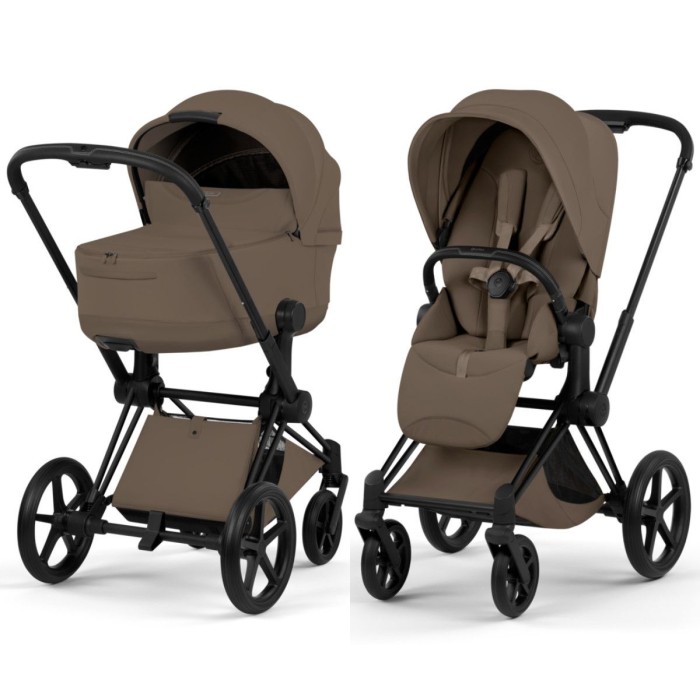 Cybex Priam Style Collection 5.0 stroller 2 in 1 Coconut Brown chassis Matt Black