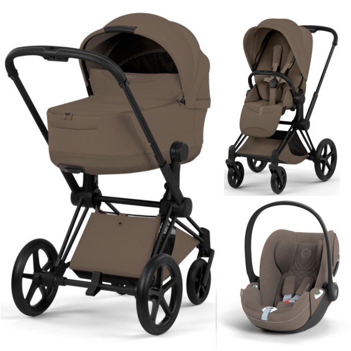 Cybex Priam 3 in 1 Coconut Brown Style Collection chassis Matt Balck 5.0 car seat Cloud T plus
